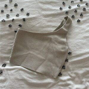 Aritzia Babaton Sculpt Knit One Shoulder Cropped Tank